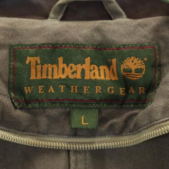 Timberland(ティンバーランド)のティンバーランド カバーオール ワークジャケット L 茶 Timberland 衿レザー 本革皮 メンズ 【中古】  【221124】 メンズのジャケット/アウター(ダッフルコート)の商品写真