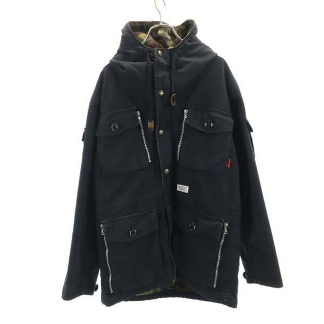 ダブルタップス 10AW PARASMOCK フィールドジャケット マウンテンパーカー ブラック WTAPS 日本製 裏地カモフラ柄 メンズ 【R221111】