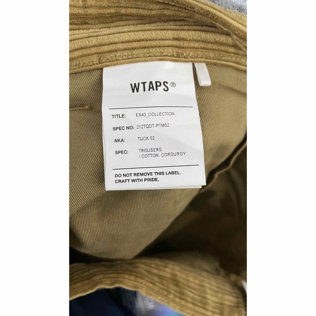 W)taps(ダブルタップス)のWTAPS TUCK 02 TROUSERS CORDUROY CAMEL メンズのパンツ(その他)の商品写真