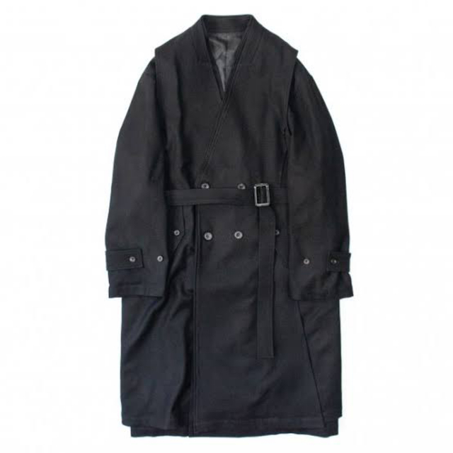 雑誌で紹介された stein - stein OVERSIZED LINEAR NO COLLAR COAT 黒