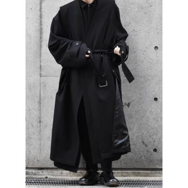stein(シュタイン)のstein OVERSIZED LINEAR NO COLLAR COAT 黒 メンズのジャケット/アウター(その他)の商品写真