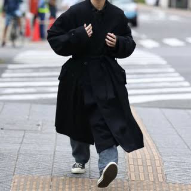 stein(シュタイン)のstein OVERSIZED LINEAR NO COLLAR COAT 黒 メンズのジャケット/アウター(その他)の商品写真