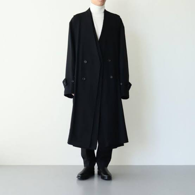 stein(シュタイン)のstein OVERSIZED LINEAR NO COLLAR COAT 黒 メンズのジャケット/アウター(その他)の商品写真