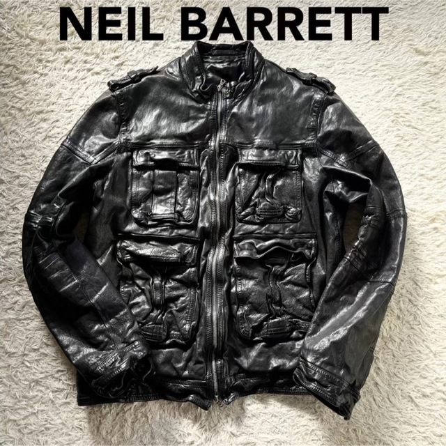 NEIL BARRETT - 【希少】ニールバレット レザージャケット バッファロー マルチポケット 美品 L