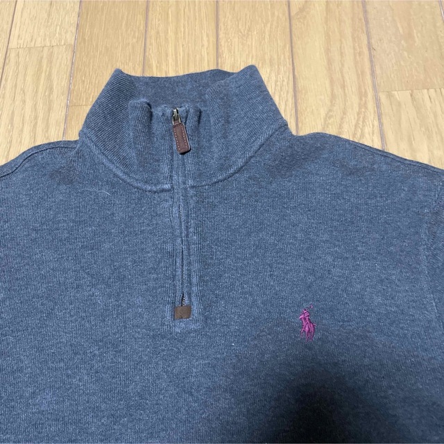 POLO RALPH LAUREN ハーフジップ スウェット ダークグレー www