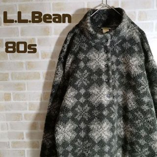 エルエルビーン(L.L.Bean)のエルエルビーン 80s ボア フリース ノルディック 総柄 雪柄 ハーフジップ(ブルゾン)