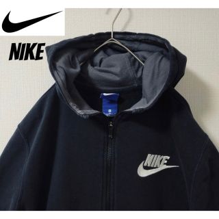 ナイキ(NIKE)のナイキ NIKE ジップアップパーカー フード付き XL  レディース 黒 (パーカー)