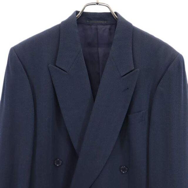 ランバン ウールブレンド テーラードジャケット S48-25 ネイビー LANVIN メンズ 【221006】