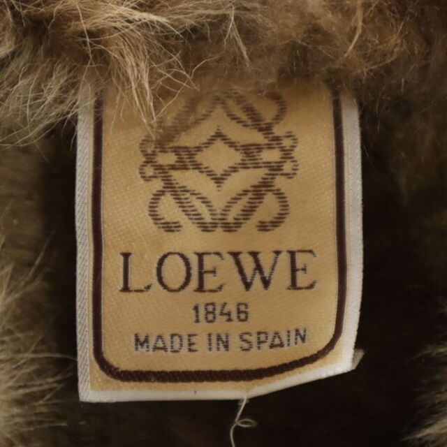 ロエベ スウェード ベスト ブラウン LOEWE 裏ファー レザー レディース 【R221005】