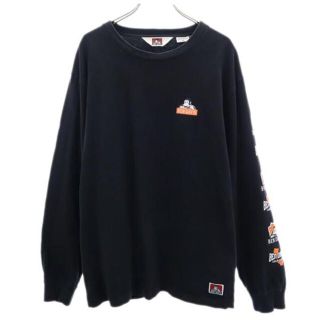 ベンデイビス(BEN DAVIS)のベンデイビス ロゴプリント 長袖 Tシャツ M 黒 BEN DAVIS メンズ  【221006】 【中古】(Tシャツ/カットソー(半袖/袖なし))