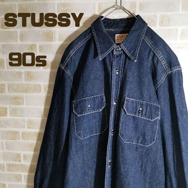 STUSSY(ステューシー)のSTUSSY ステューシー 90s デニム ジャケット USA製 ヴィンテージ メンズのジャケット/アウター(Gジャン/デニムジャケット)の商品写真