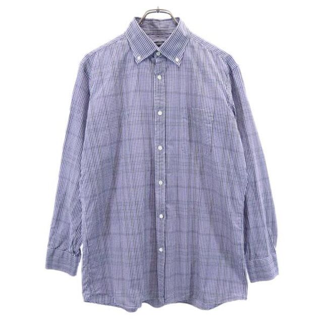 BURBERRY(バーバリー)のバーバリー 三陽商会 ギンガムチェック 長袖 ボタンダウンシャツ L ブルー系 BURBERRY メンズ 【中古】  【221002】 メール便可 メンズのトップス(シャツ)の商品写真