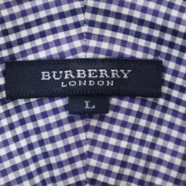 BURBERRY(バーバリー)のバーバリー 三陽商会 ギンガムチェック 長袖 ボタンダウンシャツ L ブルー系 BURBERRY メンズ 【中古】  【221002】 メール便可 メンズのトップス(シャツ)の商品写真