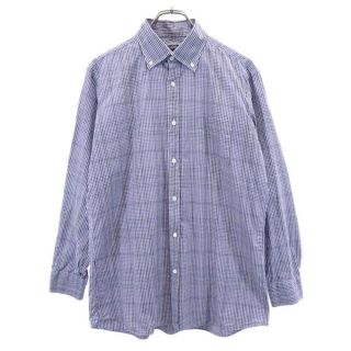 バーバリー(BURBERRY)のバーバリー 三陽商会 ギンガムチェック 長袖 ボタンダウンシャツ L ブルー系 BURBERRY メンズ 【中古】  【221002】 メール便可(シャツ)