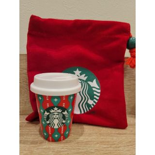 スターバックスコーヒー(Starbucks Coffee)のスターバックスコーヒー　ミニカップ　巾着　2022　クリスマス(小物入れ)