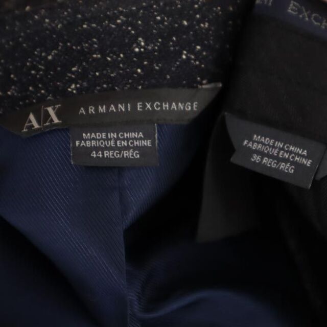 アルマーニエクスチェンジ ウールブレンド スーツ 上下 セットアップ テーラード 44REG／36REG 紺系 ARMANI EXCHANGE メンズ   【221024】