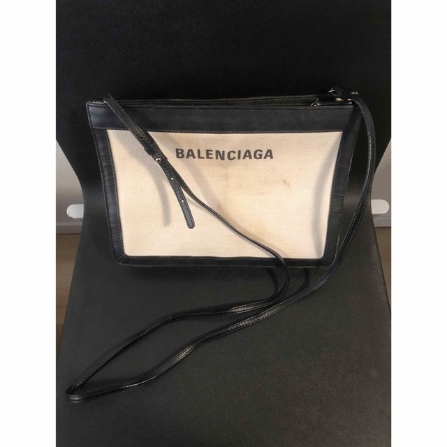 BALENCIAGA バレンシアガ ネイビーポシェット キャンバス 正規品