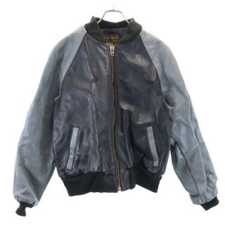 バンソン(VANSON)の【中古】 バンソン USA製 レザーブルゾン 40 黒×グレー VANSON タロンジップ　2トーン メンズ 【R221015】(ダッフルコート)