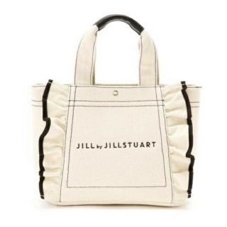 ジルバイジルスチュアート(JILL by JILLSTUART)の【新品】ジルバイジルスチュアート フリルトートバッグ(小)  ホワイト(トートバッグ)