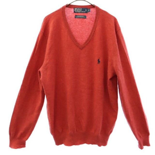 Ralph Lauren - ラルフローレン ウール100% Vネック ロゴ刺_ 長袖