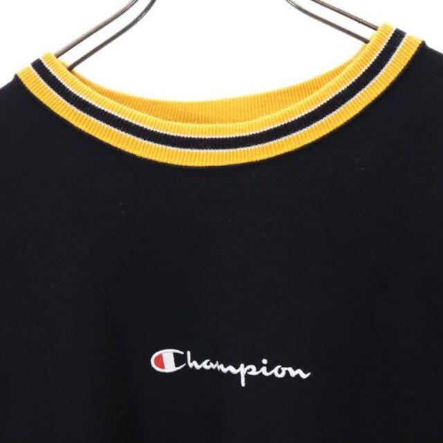 champion リバースウィーブ  スウェット 黒 ブラック ゴールド