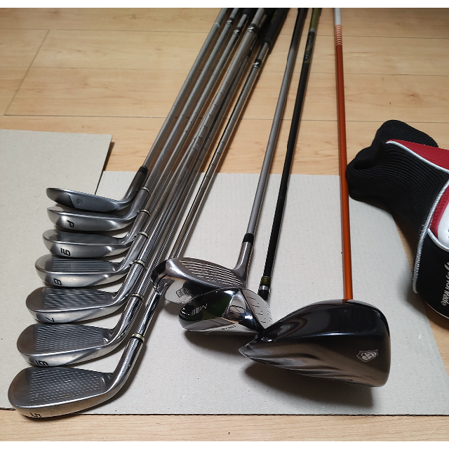 Golden Bear ゴルフバッグセット、他メーカークラブ、備品多数まとめ売り Golden Bear - ゴールデンベア ゴルフセット（中古）の通販 by