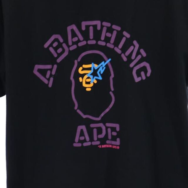 アベイシングエイプ リバーシブル 半袖 Tシャツ L マルチカラー×ブラック A BATHING APE 日本製 メンズ  221024 6