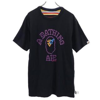 【美品】A BATHING APE エイプ Tシャツ 黒 XL マルチカラー