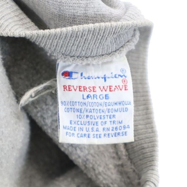 チャンピオン 90s USA製 リバースウィーブ スウェット L グレー Champion REVERSE WEAVE トレーナー メンズ   【R221023】 8