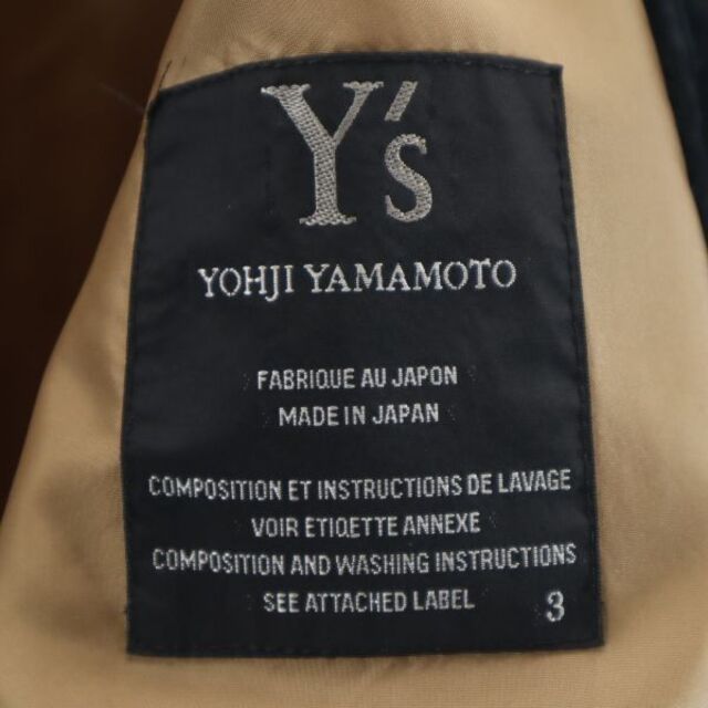 3着丈ワイズ ベロア調 ステンカラー ジャケット 3 ブラウン Y's ヨウジヤマモト YOHJI YAMAMOTO メンズ   【R221017】