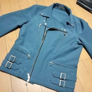 ノーアイディー×オーバーデザイン ダメージ加工デニムライダース 【最