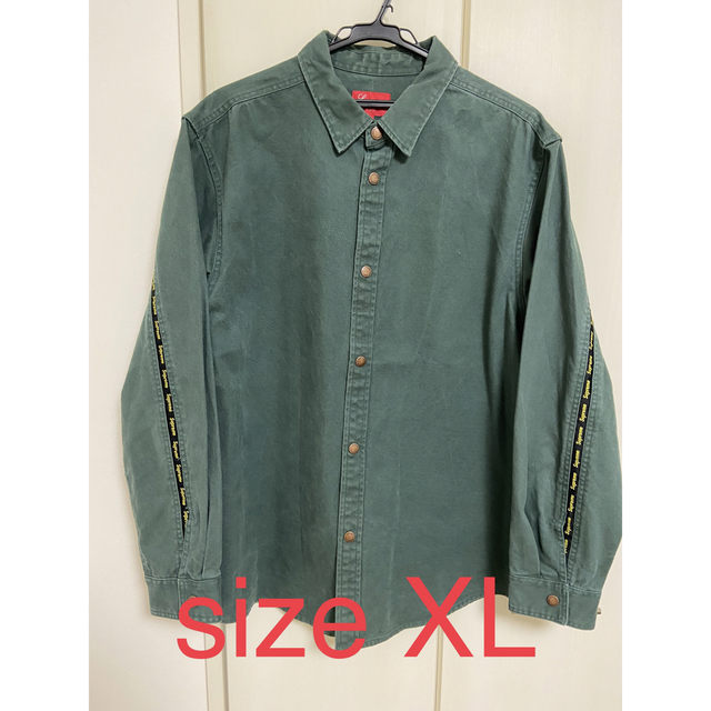 ★希少XL★supreme Logo taping work shirt