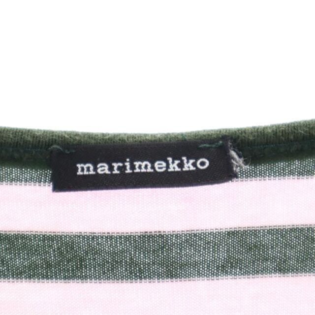 マリメッコ ボーダー 七分袖 ワンピース ピンク×グリーン marimekko ARETTA レディース 古着 221024