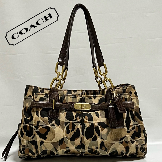 COACH コーチ トートバッグ レオパード