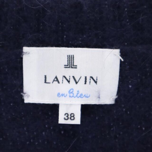ランバンオンブルー ウールブレンド Vネック ニット 38 ネイビー系 LANVIN en Bleu 長袖 セーター レディース   【221026】