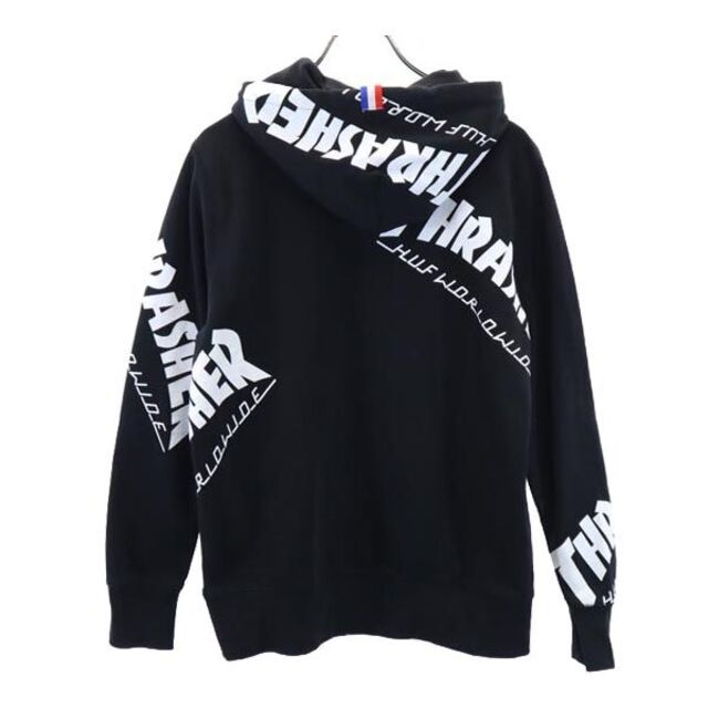 ハフ THRASHER ロゴプリント スウェットパーカー S 黒 HUF スラッシャーコラボ メンズ 【中古】 【221030】