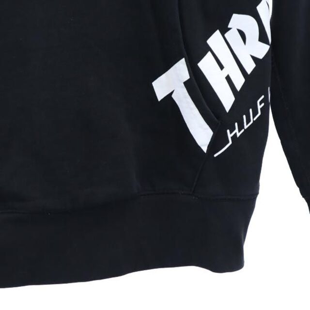 HUF - ハフ THRASHER ロゴプリント スウェットパーカー S 黒 HUF