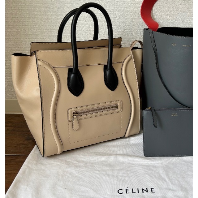 celine - 美品　セリーヌ　ラゲージ　ミニショッパー　ハンドバッグ　レザー　バイカラー