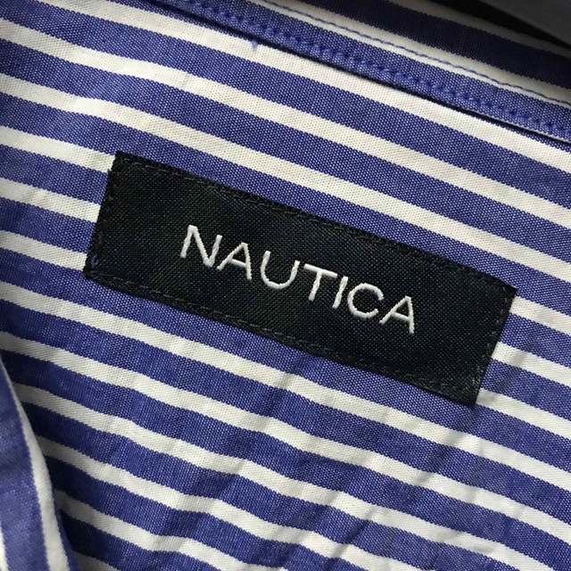 NAUTICA(ノーティカ)の【希少】ノーティカ nautica ストライプシャツ 長袖 輸入古着 XL相当 メンズのトップス(シャツ)の商品写真