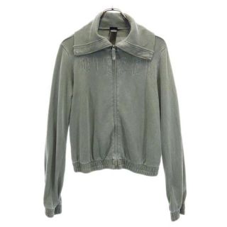 ディーゼル(DIESEL)のディーゼル ロゴ刺繍 スウェット ジップ ジャケット M カーキ DIESEL レディース 【中古】  【221012】(ロングコート)