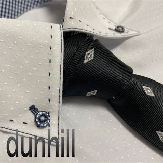 ダンヒル(Dunhill)のダンヒル  ネクタイ【美品】小紋柄　光沢　厚手　ほぼ現行品　ブラック(ネクタイ)