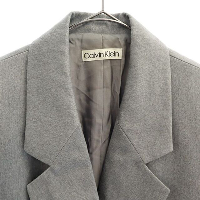 Calvin Klein(カルバンクライン)のカルバンクライン ダブル テーラードジャケット 7 グレー Calvin Klein ウール100％ レディース 【中古】  【221020】 レディースのジャケット/アウター(ロングコート)の商品写真