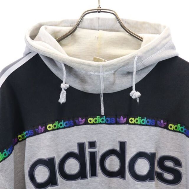 adidas - アディダス 90s デサント製 スウェットパーカー L-O グレー