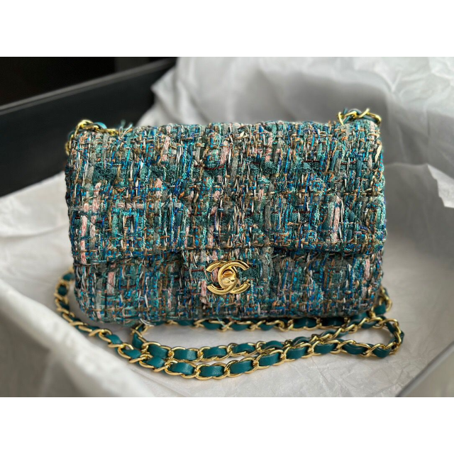 最新入荷 CHANEL - CHANELツイードSフラップチェーンバック ショルダー