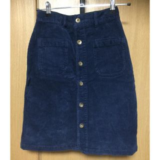 ダブルクローゼット(w closet)のコーデュロイネイビーSK(ミニスカート)