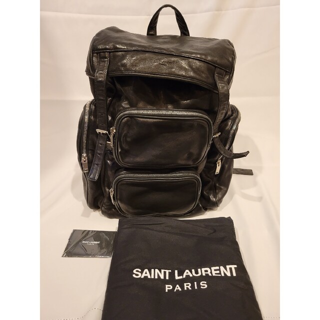 Saint Laurent(サンローラン)のSAINT LAURENT PARIS リュック　バックパック　レザー　ブラック メンズのバッグ(バッグパック/リュック)の商品写真