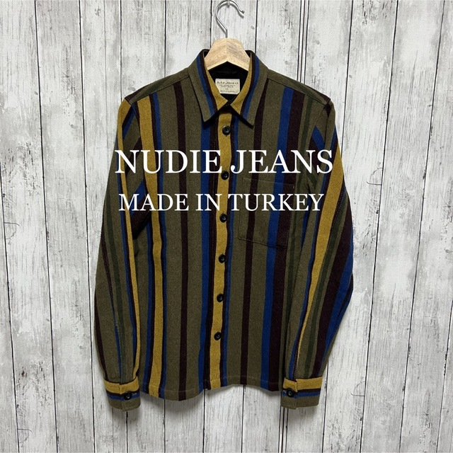 Nudie Jeans(ヌーディジーンズ)の美品！NUDIE  JEANS ストライプシャツ！トルコ製！ メンズのトップス(シャツ)の商品写真