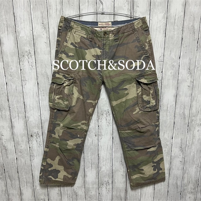 美品ダークグリーンカーゴパンツ　SCOTCH \u0026 SODA　迷彩柄size46