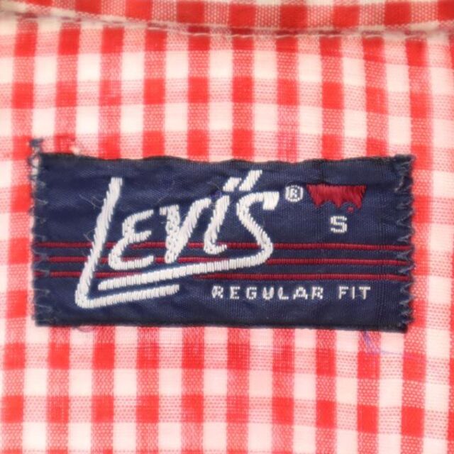 リーバイス 70s ヴィンテージ  ギンガムチェック 長袖 ウエスタンシャツ S レッド系 Levi's メンズ   【221008】 メール便可 7