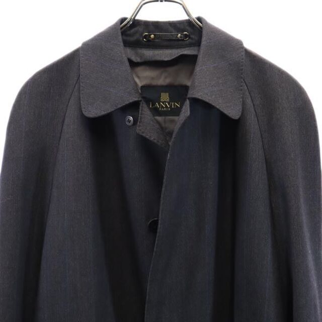 LANVIN - ランバン ステンカラー コート グレー×青×茶 LANVIN メンズ
